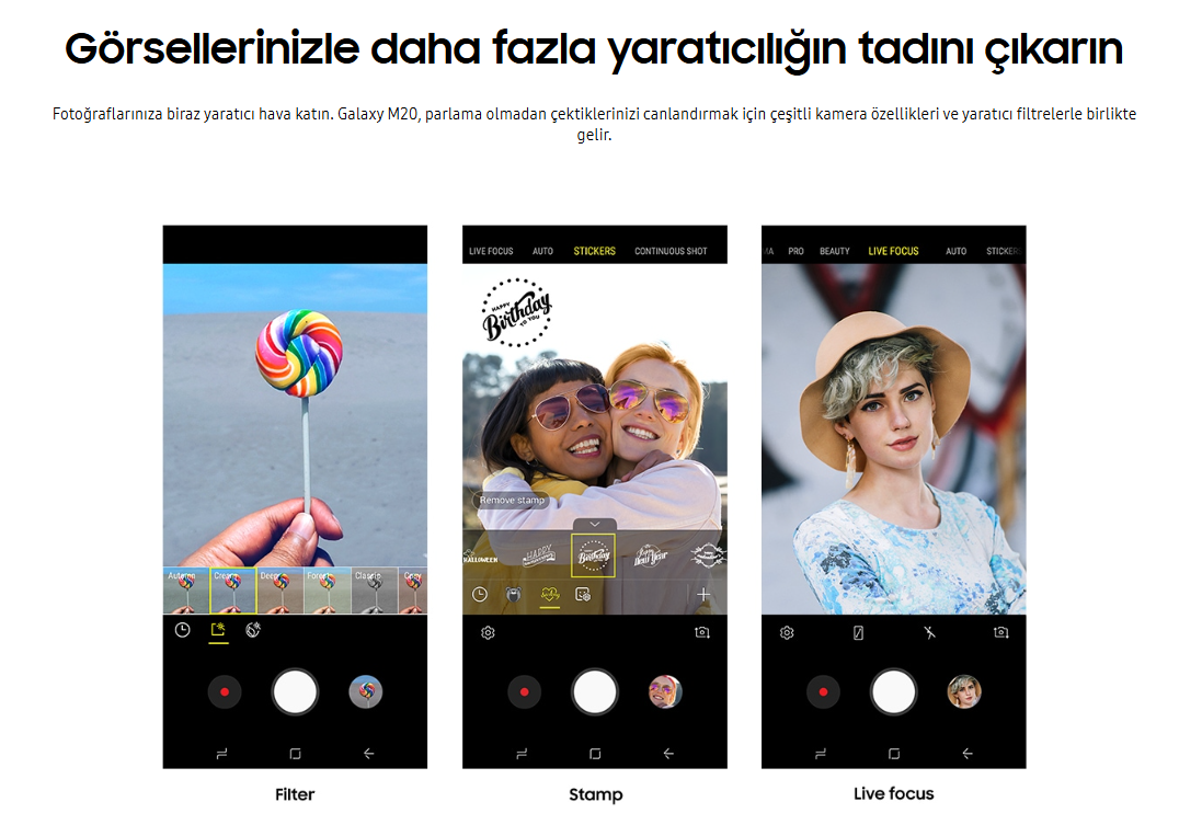 Yenilenmiş Samsung Galaxy M10 Kamera